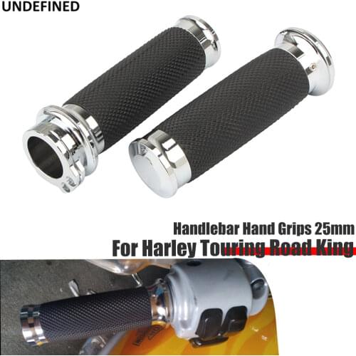 Motorcycle Handlebar Hand Grips 25mm CNC Handle Grips For Harley Touring Road King Dyna Street Bob FXDB Softail Bad Boy FXSTSB