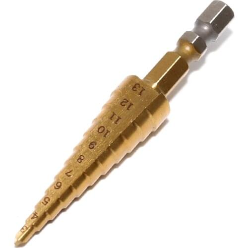 3-13mm Durable HSS Triangle Shank Step Drill Bit Set Hex Shank Wood Drilling Metal Steel Step Drill Bit