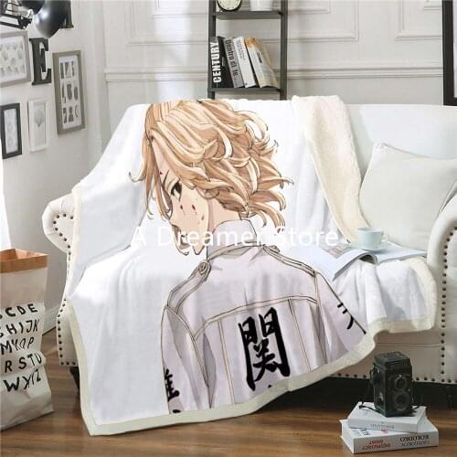 Anime Tokyo Revengers Blanket Plush Throw Blanket Sherpa Fleece Square Blanket for Beds Warm Camping Home Blankets
