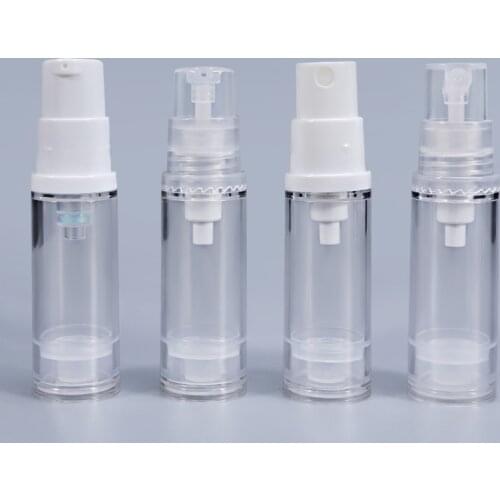 10PCS of Mini 5ML Travel Bottle Clear Round Vacuum Pump Bottle Cosmetic Lotion Refillable Storage Container