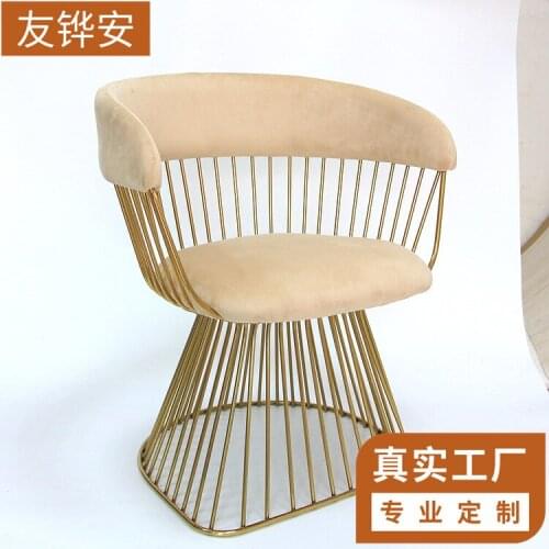 Luxury Furniture Modern Simple Household Bedroom Single Leisure Chair Hotel Living Room Chair Stainless Steel Sofa Chair