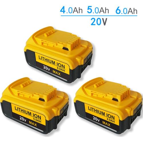 20V 4Ah 5Ah 6Ah DCB200 Replacement Li-ion Battery for DeWalt DCB205 DCB201 power Tool set 20Volt 20 v Batteries 6000mah Battery
