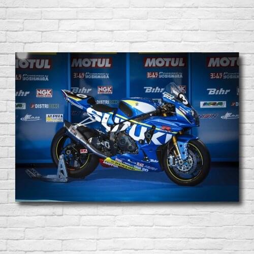 Superbike Suzuki GSX-R1000 Sport Racing Bike Wallpaper Wall Art Posters and Prints Modern Canvas Painting for Home Decor
