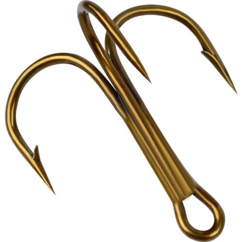100pcs High Carbon Steel Treble FishHook 2#-14# Fishing Barbed Hook Fishing Gear Fishing Tackle for Saltwater Boat Bass Fishing