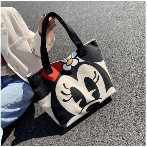 Disney mickey mouse boy girl High capacity shoulder bag women canves shopping bag cartoon shoulder bag lady handbag tote