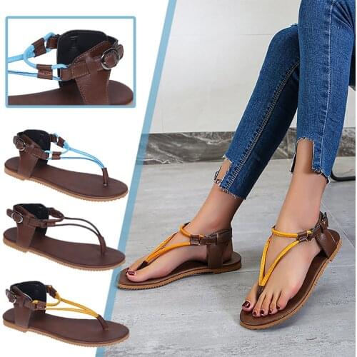 Women Flat Sandals Clip Toe Flip Flops Sandal Women Sandals Summer Cool Shoes Beach Shoes Flat Heel Roman Style Pinch Sandals