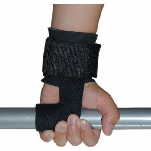 1 pair Weight Lifting help Gloves Chin Up Supporters Grip Barbell Pads Straps with Wrist Support workout gloves lifting straps