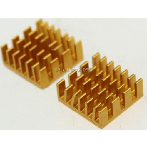 10 pieces lot 14x14x6mm Golden Aluminum Heatsink Radiator Heat Sink For IC Chip