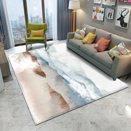 2021 Chinese Soft Abstract Carpet Flannel Non-Slip Pattern Living Room Bedroom Carpet Large Size Area Carpet Custom Floor Mat