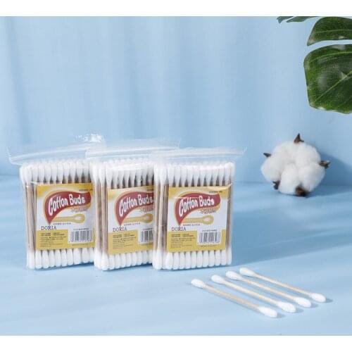35PCS/Pack Double Head Cotton Swab Wood Sticks Cotton Swab Disposable Buds Cotton For Beauty Makeup Nose Ears Cleaning Tools