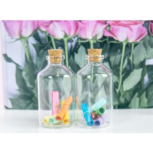 50ml Transparency Glass Bottles With Cork 40*75*12.5mm 12pcs/lot For Wedding Holiday Decoration Christmas Gifts