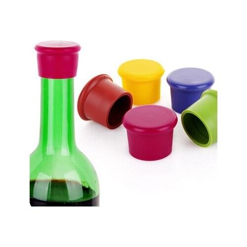 500pcs Wine Bottle Stopper Silicone Bar Tools Preservation Wine Stoppers Kitchen Wine Champagne Stopper Beverage Closures