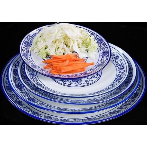 6-10inch Blue and White Porcelain Food Plates Jingdezhen Round Ceramic Dinner Plate Vintage Chinese Tableware Western Steak Dish