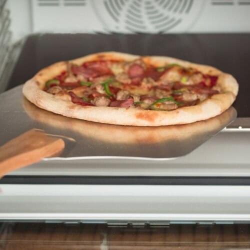 Aluminum Pizza Peel Shovel With Long Wooden Handle Pastry Tools Baking Paddle Spatula Cake Baking Cutter Knife Accessories