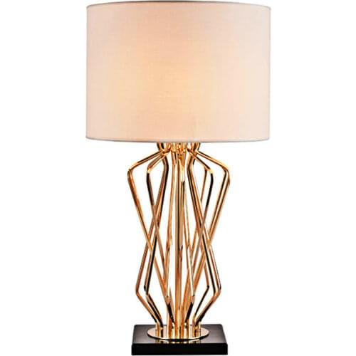 American Simple Line Hollowed Out Body Desk Lamps Bedroom Beside Lamp Living Room Table Design Lighting Study LED E27 Lamp