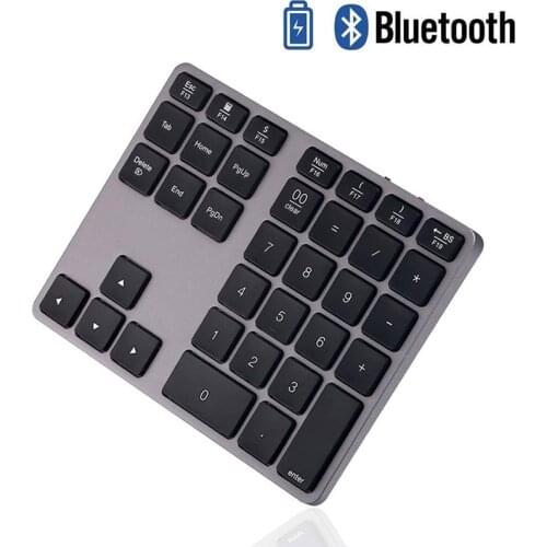 Wireless Numeric Keypad, Aluminum Alloy with Non-Slip Mats Keyboard, Ultra Thin Bluetooth Simple Splash-Proof Numeric Keyboard