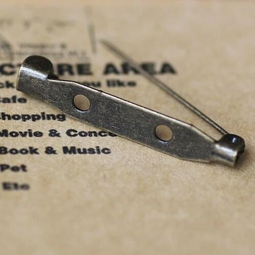 50pcs Wholesale ANTIQUE BRONZE Brass metal Brooch Back Safety Pin/ Bar Pin FIndings Settings for DIY Brooch Jewelry Making