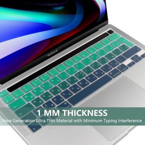 EU/UK Russian Keyboard Cover For Macbook Pro 13 2020 A2338 A2289 Pro 16 inch 2019 A2141 with touch bar keyboard Skin