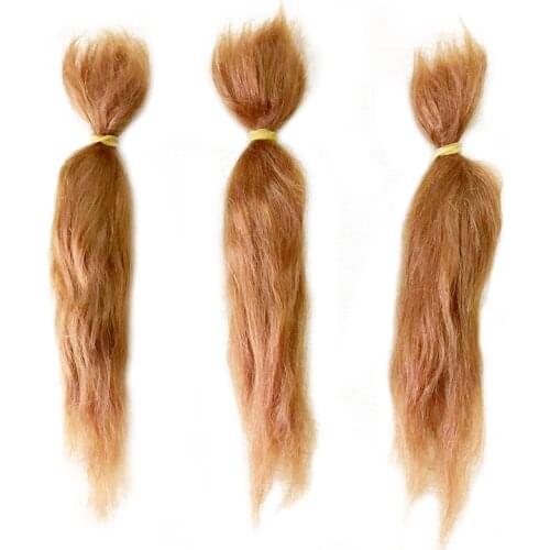 Pure Mohair For SD/BJD Reborn Doll Wigs Black /Red brown Color Mohair For Dolls Rooted Hair DIY Doll Accessories