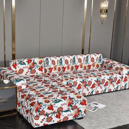 Floral couch cover L shape sofa covers for living room sofa protector anti-dust elastic stretch covers for corner sofa cover