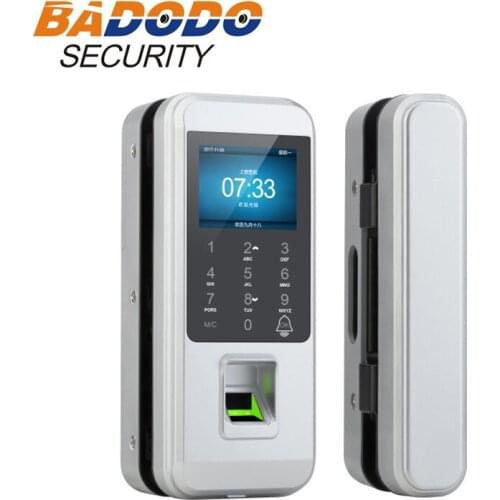 Biometric Fingerprint Frameless Glass Door Lock Office Keyless Electric Smart Card Door Lock With Touch Keypad