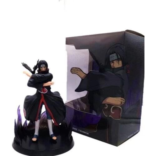Anime Naruto Characters Akatsuki Members Uchiha Itachi Action Figure Model Statue Boxed Toys Childrens Christmas Gift Collection