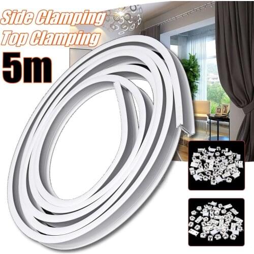 1M/2M/3M/4M/5M/6M Flexible Ceiling Curtain Track Bendable Window Rod Rail Straight Curve Curtain Accessories Kit Home Decor