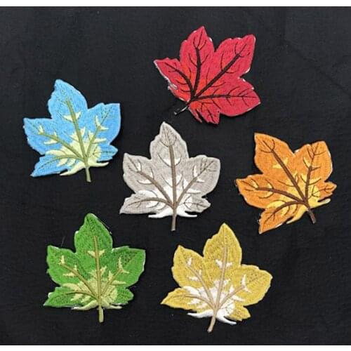 Maple Leaf Embroidery Cloth Sticker Clothes Pants Children Cartoon Patch Personality Badge Repair Sticker Manufacturers