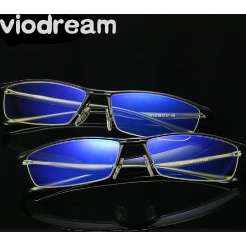 Viodream Anti Blue Violet Light Computer goggles Men Half Frame Aluminium Magnesium Alloy Optical Glasses Frames Eyewear glass