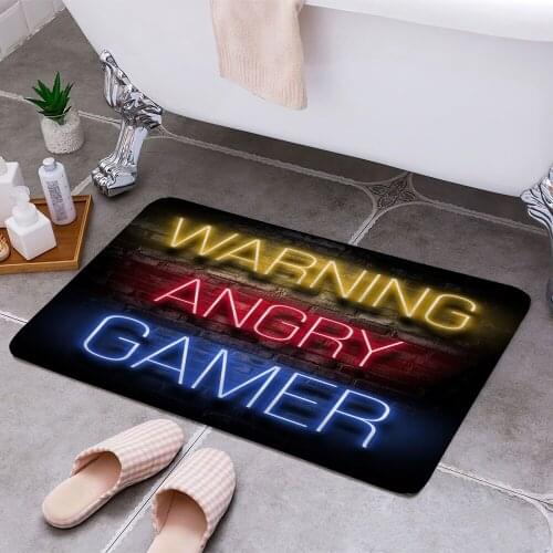 Angry gamer quote 3D Print Doormats Rectangle Non-Slip DoorMat Bedroom Kitchen Entrance Print Door rugs Dropshipping
