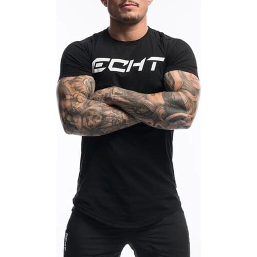 Summer New Mens Short Sleeve camiseta masculina cotton Breathable tshirt men gym fitness clothing ropa hombre Tight casual Top