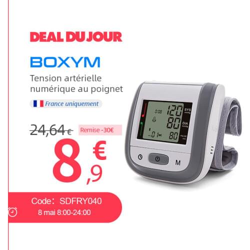 BOXYM Monitor Medical Digital LCD Wrist Blood Pressure Automatic Sphygmomanometer Tonometer Wrist Blood Pressure Mete Tonometer