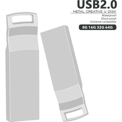 High Speed Metal Pen drive 4gb 8gb 16gb Stick 128GB USB 2.0 Memory Stick Storage Device USB Flash Drive 32GB 64GB memoria U dsik