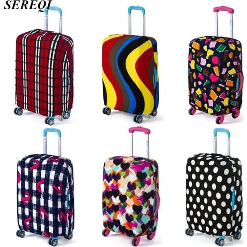 SEREQI Fashion Travel Luggage Cover Elastic Protective Dust Cover Baggage Protection Accessories Holder Apply To 18-30 Inch Case