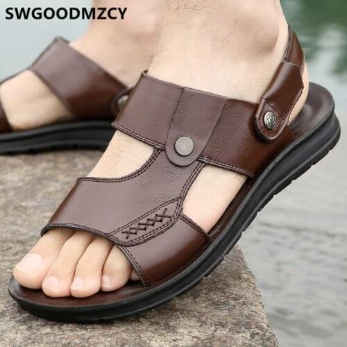 Mens Sandals Summer Shoes Male Leather Sandals Men Beach Sandals Open Shoes Men Sandali Uomo Cuoio Sapatos Social Masculino