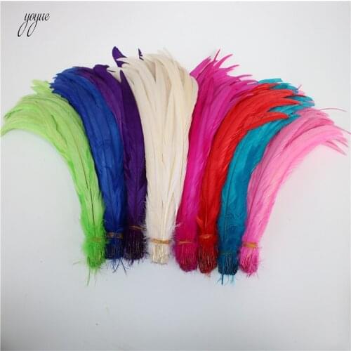 Wholesale 100pcs 30-35cm Natural Rooster Tail Feathers Colorful Cheap Feather For Decoration Craft Christma Diy Pheasant Feather