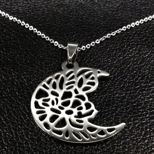 Curved Crescent Moon Necklaces for women New Pendant Necklace Charms Hollow Moon Necklace Girlfriend Birthday Gifts NXS04