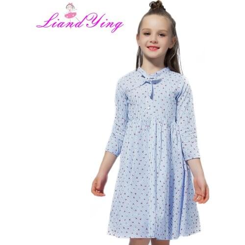 Pretty Girls Dress Autumn Floral Print Long Sleeve Baby Girl Clothes Flower Kids Baby Princess Dresses 2-12Y