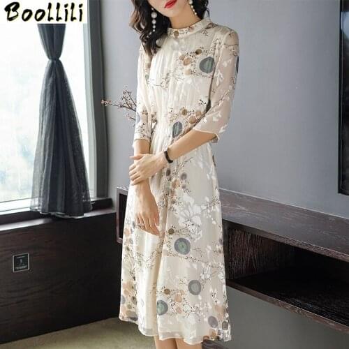 Slik Dress Women Clothes 2020 Spring Summer Dress for Women Vintage Elegant Long Dress Ladies Dresses Vestidos Robe Femme