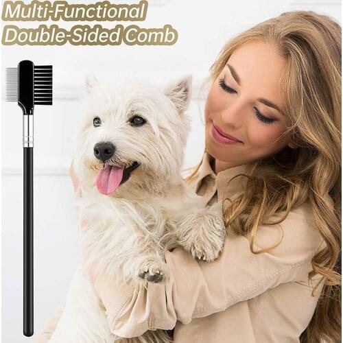 8 Pcs Pet Tear Stain Remover Comb Double-Sided Dog Eye Comb Brush Double Head Grooming Comb Multipurpose Tool