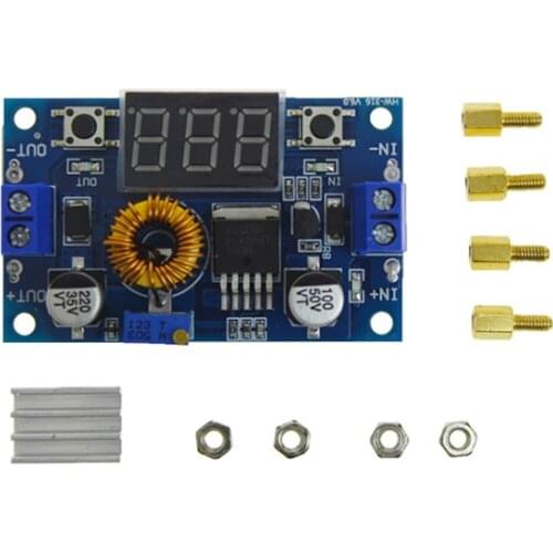 1pcs XL4015 5A High power 75W DC-DC adjustable step-down module+LED Voltmeter Power supply module
