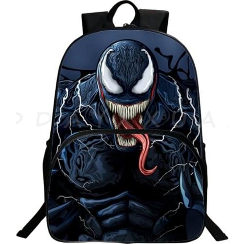 Superhero Venom Student School Shoulder Bag Cosplay Backpack Cartoon Bookbag Teenage Laptop Travel Bags Gift