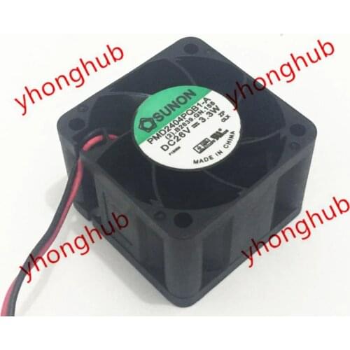 SUNON PMD2404PQB1-A (2).B2639.GN.156 DC 26V 3.3W 2-wire 40x40x28mm Server Cooling Fan