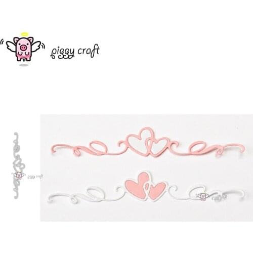 Piggy Craft metal cutting dies cut die mold Heart strip decoration Scrapbook paper craft knife mould blade punch stencils dies