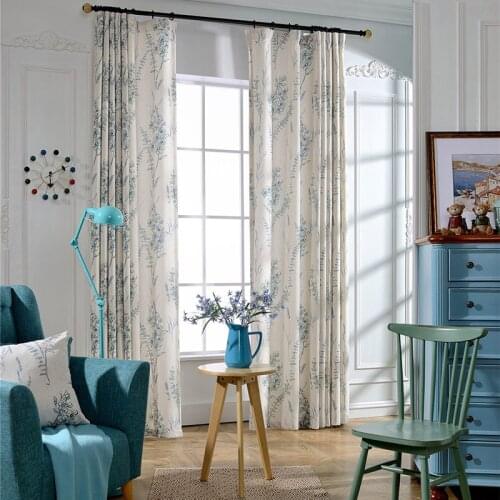Gyrohome Countryside Leaves Vine Print Design 85% Polyester 15% Linen Blending Texture Curtain GYC2127
