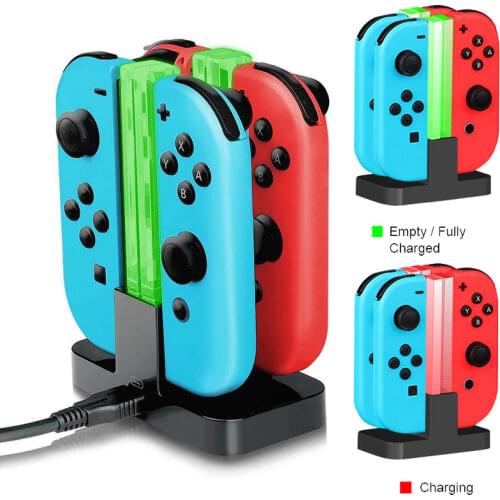 4 Joy Con Controller Charger LED Indicator Charging Dock Station Base Stand Holder For Nintendo Switch Joy-Con Accessories