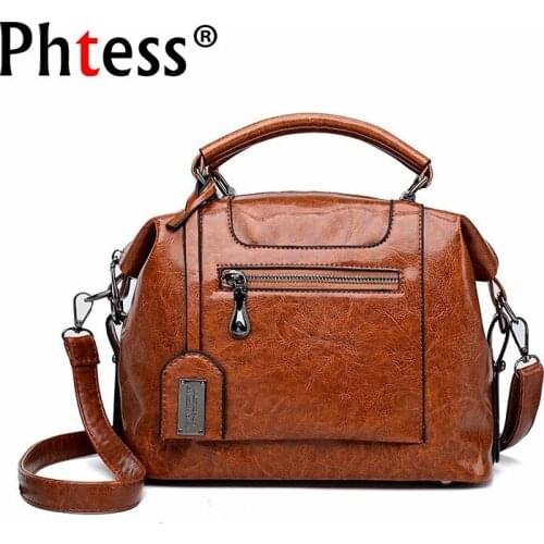 2019 Female Leather Messenger Bags Sac A Main Vintage Crossbody Bags For Women Shoulder Bag Bolsa Femininas Luxury Handbags Sac