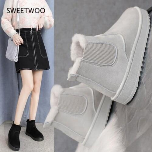 Snow boots womens winter 2021 new thick and velvet large size fashion warm one-step short boots cotton shoes