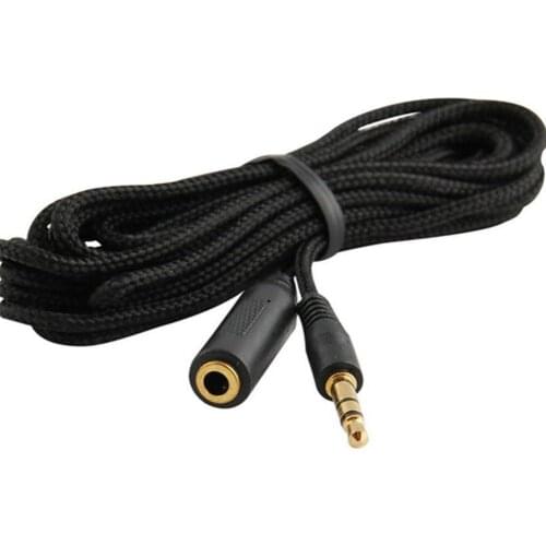 1.5/3/5m Headphone Extension Cable 3.5mm Jack Female To Male Cloth Lanyards Audio Stereo Extender Cord For Phones Computers