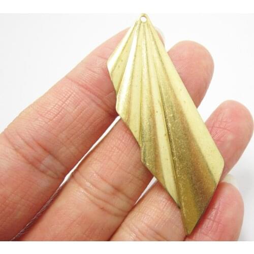 Brass pendant Earrings dangle charm 58x19.4mm Fan brass necklace findings -10pcs R664